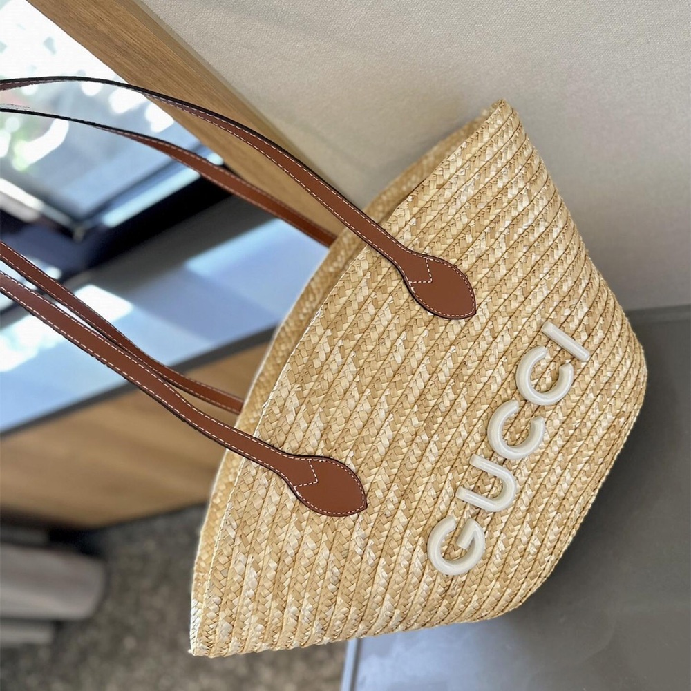 Gucci Straw Basket Straw Bag